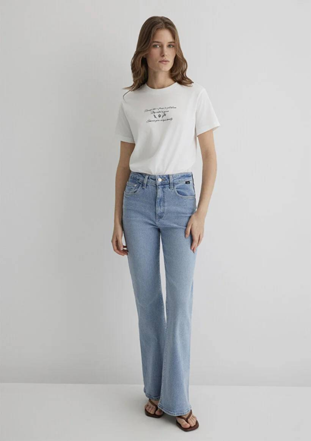 Resim Mavi Regular Kadın  T-shirt M1613133-70057