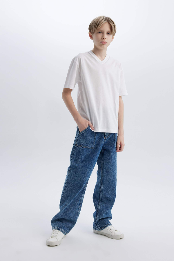 Resim Defacto Erkek Çocuk Kısa Kol T-shirt K1693A6/WT34