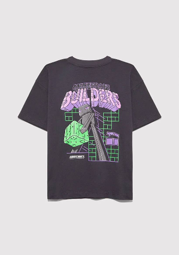 Resim Mavi Minecraft Baskılı Erkek Çocuk T-Shirt M6610379-70087