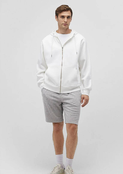 Resim Mavi Kapüşonlu  Loose Erkek Sweat M0S10277-70057