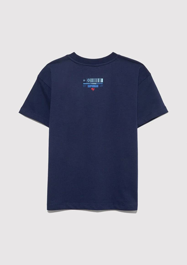 Resim Mavi Superman Baskılı Erkek Çocuk T-Shirt M6610380-70720