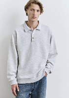 Resim Mavi Düğmeli Erkek Sweatshirt M0S10390-82498