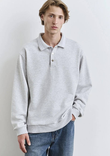 Resim Mavi Düğmeli Erkek Sweatshirt M0S10390-82498