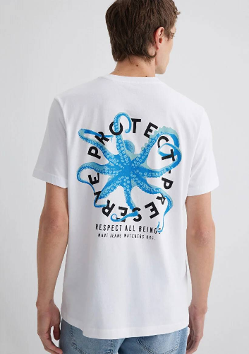 Resim Mavi Regular Erkek  T-shirt M0612673-620