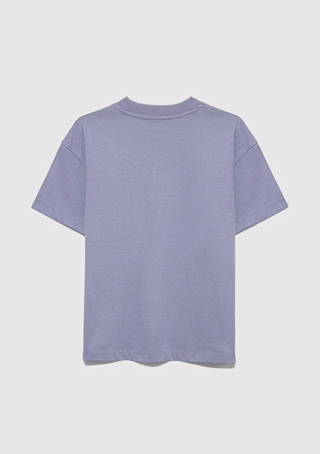 Resim Mavi Jenerik Kız Çocuk T-Shirt M7610385-88095