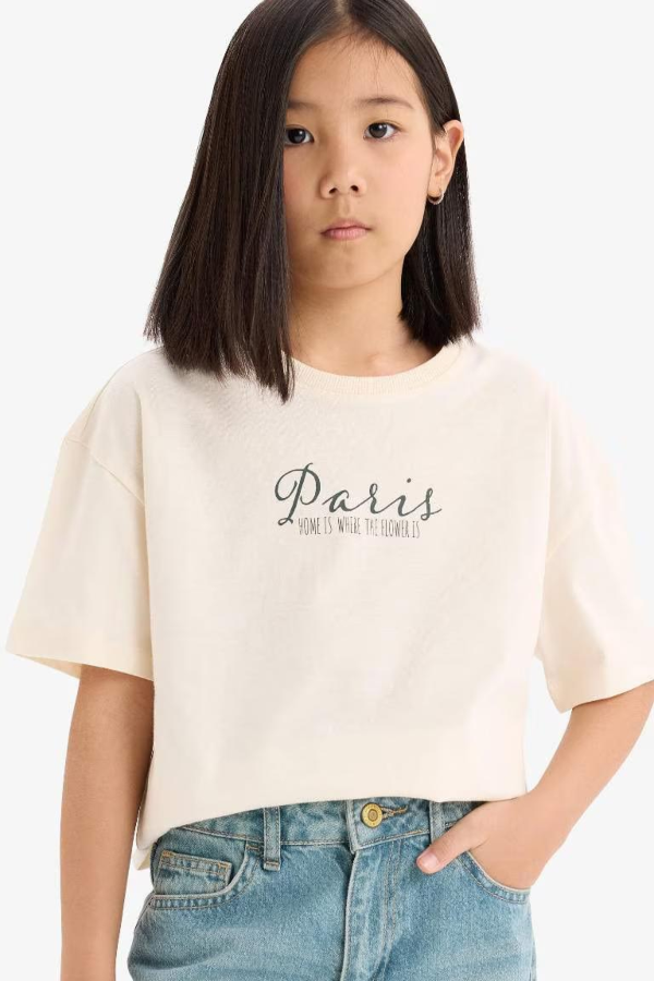 Resim Defacto Kız Çocuk Kısa Kol T-shirt E0367A8ER233
