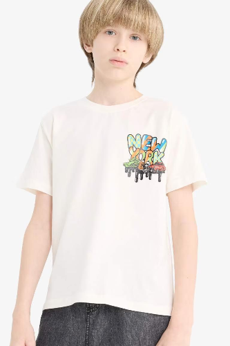 Resim Defacto Erkek Çocuk T-shirt E7490A8/WT16