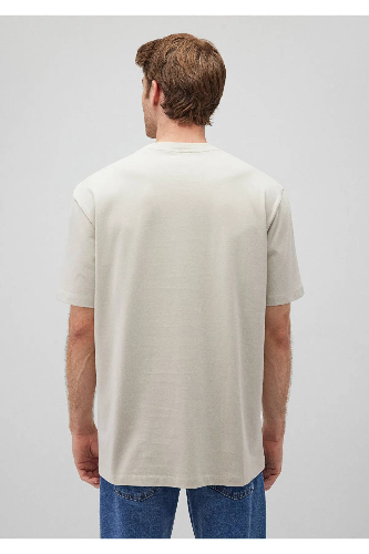 Resim Mavi Kısa Kol Erkek T-Shirt M066249-70144