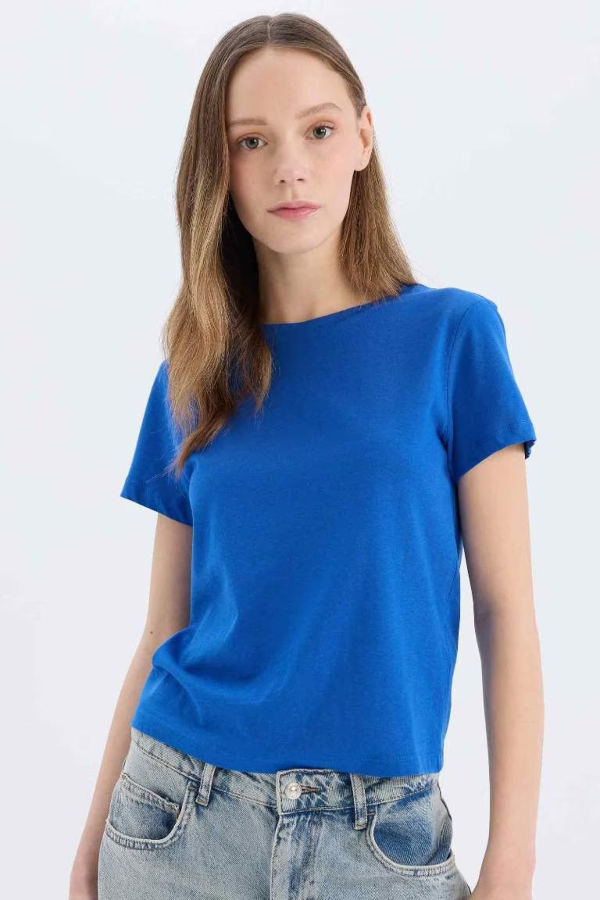 Resim Defacto Kadın Kısa Kol T-shirt C3852AX/BE758