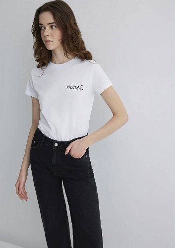 Resim Mavi Semi Slim Kadın  T-shirt M1612962-620