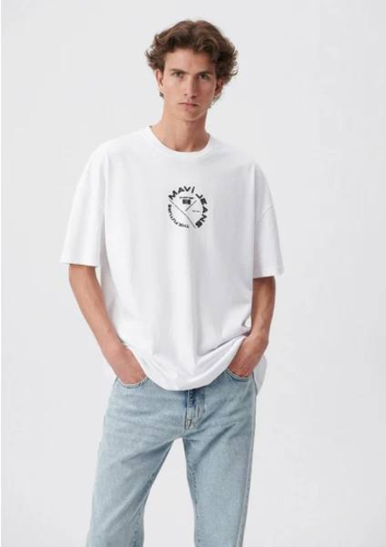 Resim Mavi Jeans Baskılı Erkek T-Shirt M0611719-620