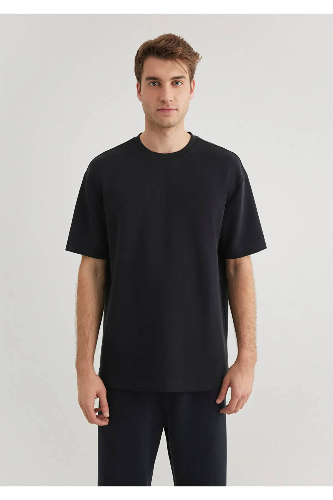 Resim Mavi Loose Erkek  T-shirt M0612757-71379