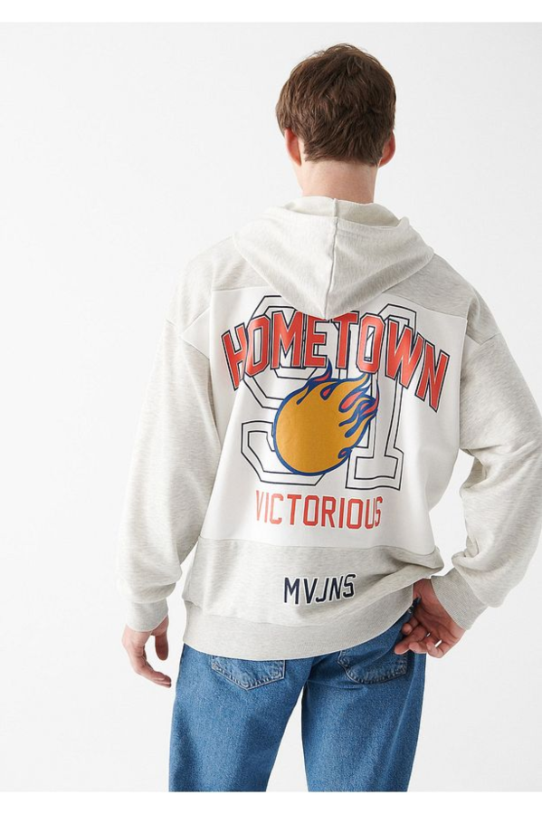 Resim Mavi Baskılı Erkek Sweat M0S10389-82498