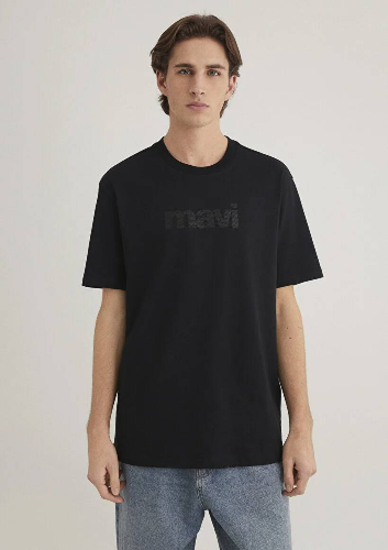 Resim Mavi Mavi Logo Tişört Siyah Erkek T-Shirt M0611807-900