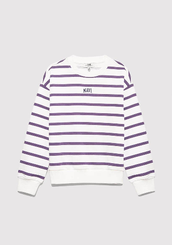 Resim Mavi Logo Baskılı Kız Çocuk Sweat M7S10038-88138