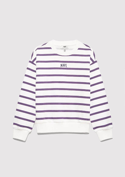 Resim Mavi Logo Baskılı Kız Çocuk Sweat M7S10038-88138