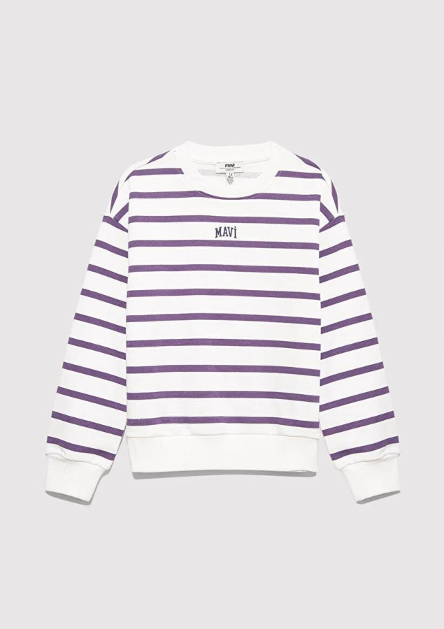 Resim Mavi Logo Baskılı Kız Çocuk Sweat M7S10038-88138
