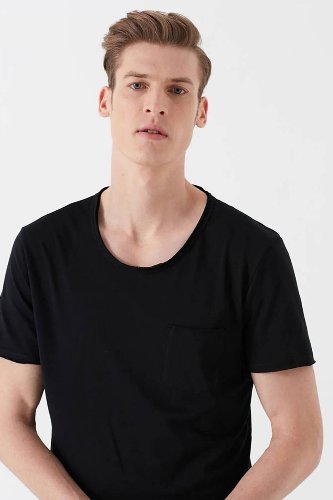 Resim Mavi Basıc  Erkek T-shirt M062772-26341
