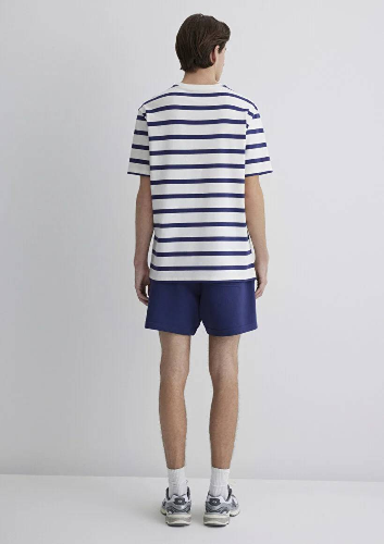 Resim Mavi Loose Erkek  T-shirt M0612738-70496