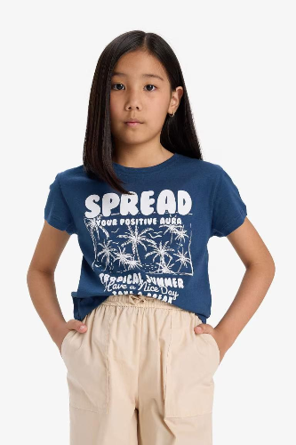 Resim Defacto Kız Çocuk Kısa Kol T-shirt E5891A8/IN179