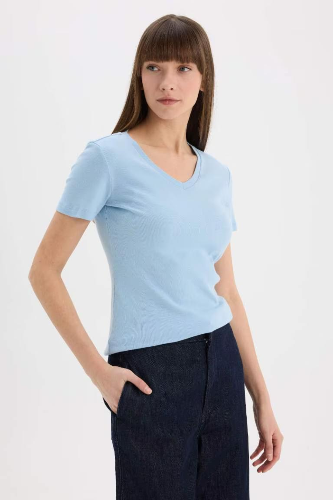 Resim Defacto Kadın Kısa Kol T-shirt I1080AZ/BE196