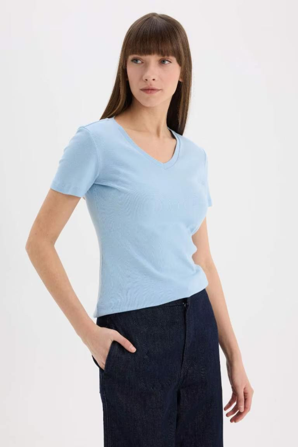 Resim Defacto Kadın Kısa Kol T-shirt I1080AZ/BE196