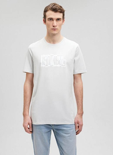 Resim Mavi İstanbul Baskılı Erkek T-Shirt M0611789-80618