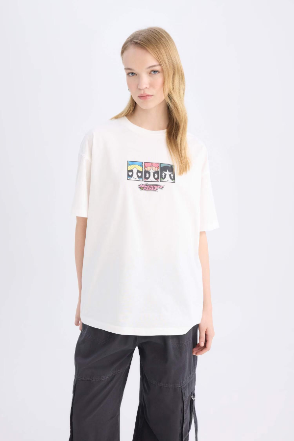 Resim Defacto Kadın Kısa Kol T-shirt D9107AXWT32