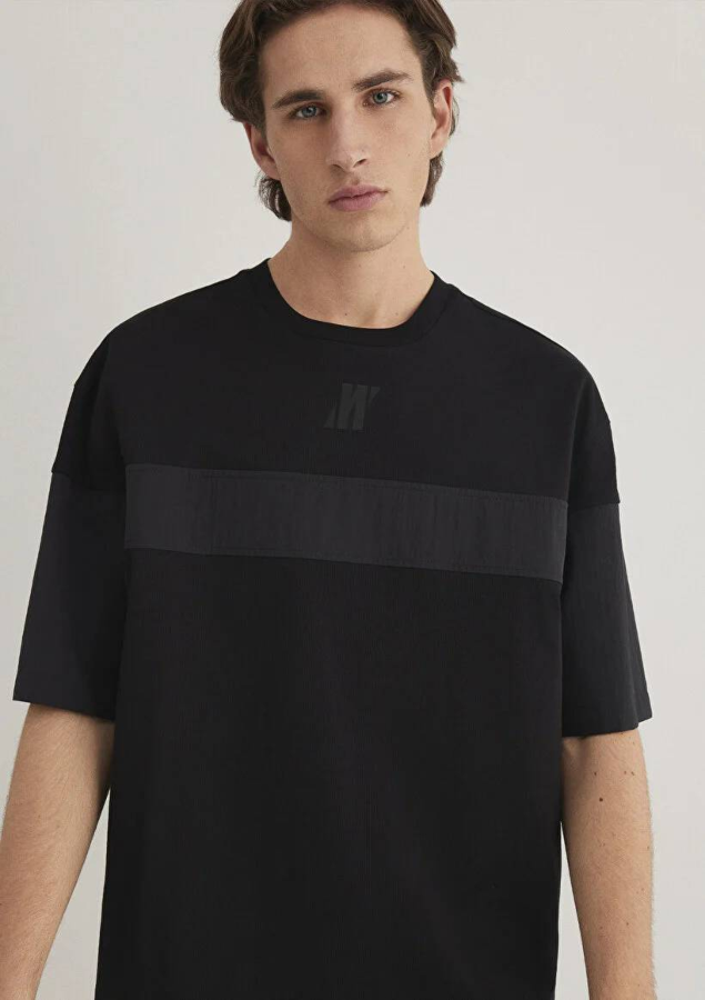 Resim Mavi Relaxed Erkek  T-shirt M0612746-71379