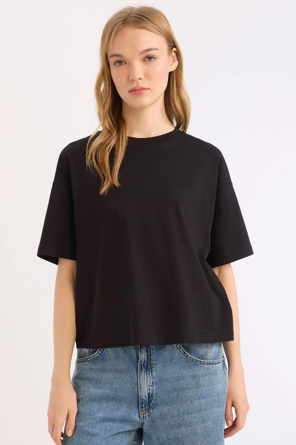 Resim Defacto Kadın Kısa Kol T-shirt E0291AX/BK81