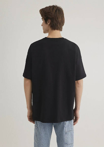 Resim Mavi Baskılı Erkek T-Shirt M0612469-900