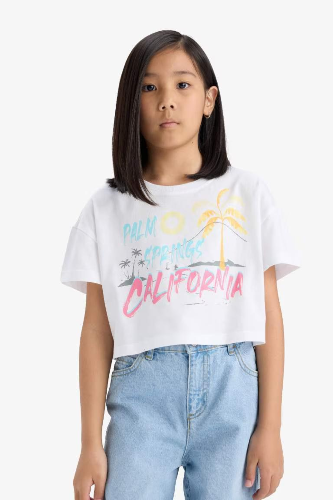 Resim Defacto Kız Çocuk  T-shirt E0388A8/WT34