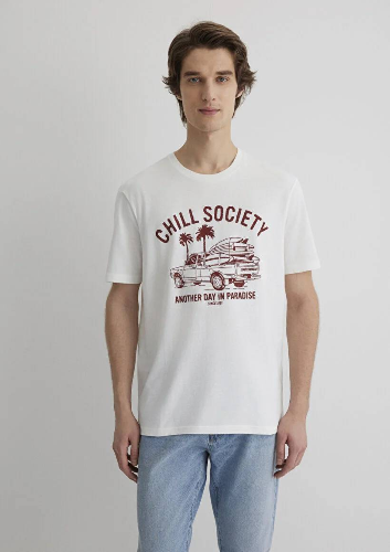Resim Mavi Chıll Socıety  Erkek T-shirt M0612078-70053