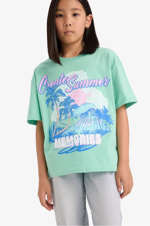 Resim Defacto Kız Çocuk Kısa Kol T-shirt E0356A8/GN1203