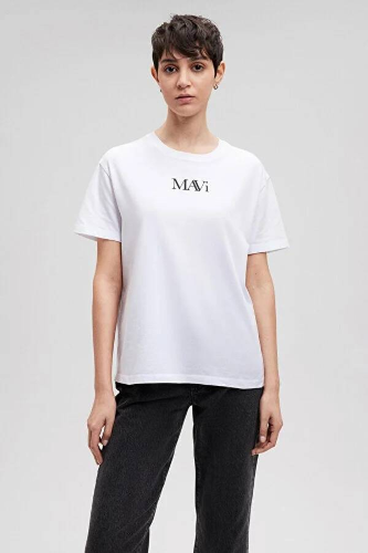 Resim Mavi Mavı Logo Kadın T-Shirt M1611594-620