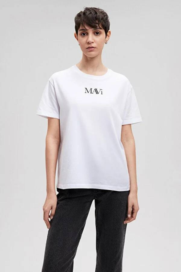 Resim Mavi Mavı Logo Kadın T-Shirt M1611594-620