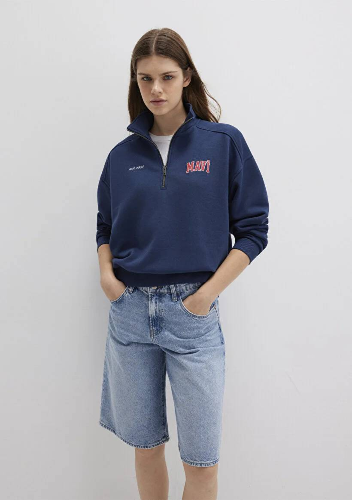 Resim Mavi Logo Baskılı Kadın Sweat M1S10373-70488