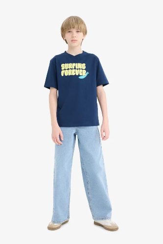 Resim Defacto Erkek Çocuk Kısa Kol T-shirt E0183A8/NV248