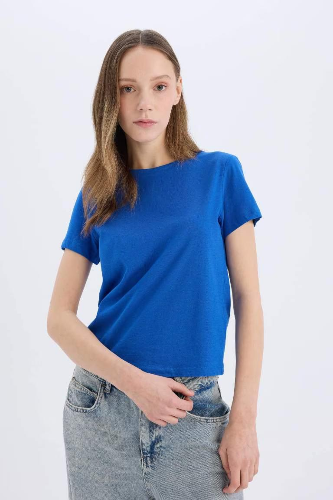 Resim Defacto Kadın Kısa Kol T-shirt C3852AX/BE758