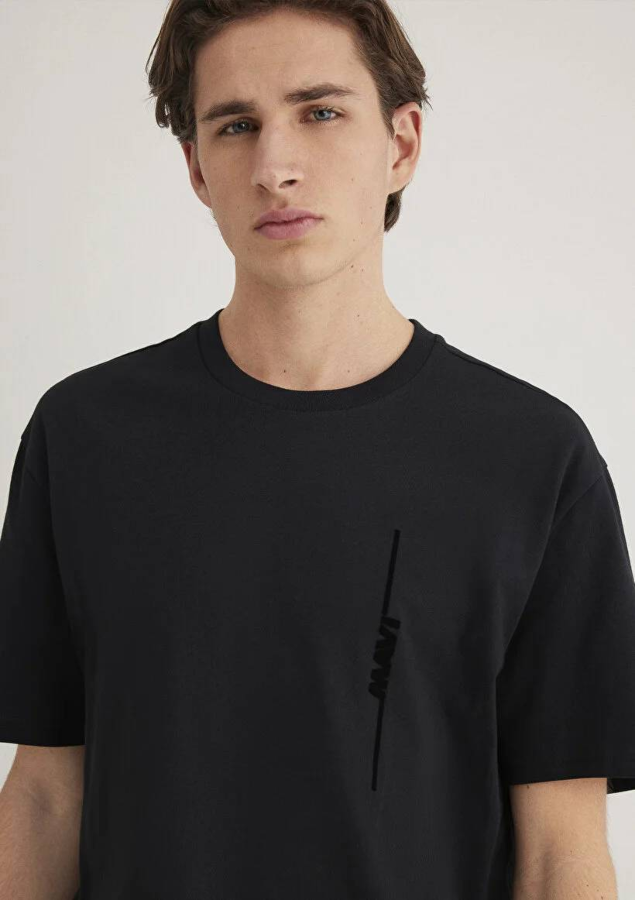 Resim Mavi Mavi Baskılı Erkek T-Shirt M0611313-900