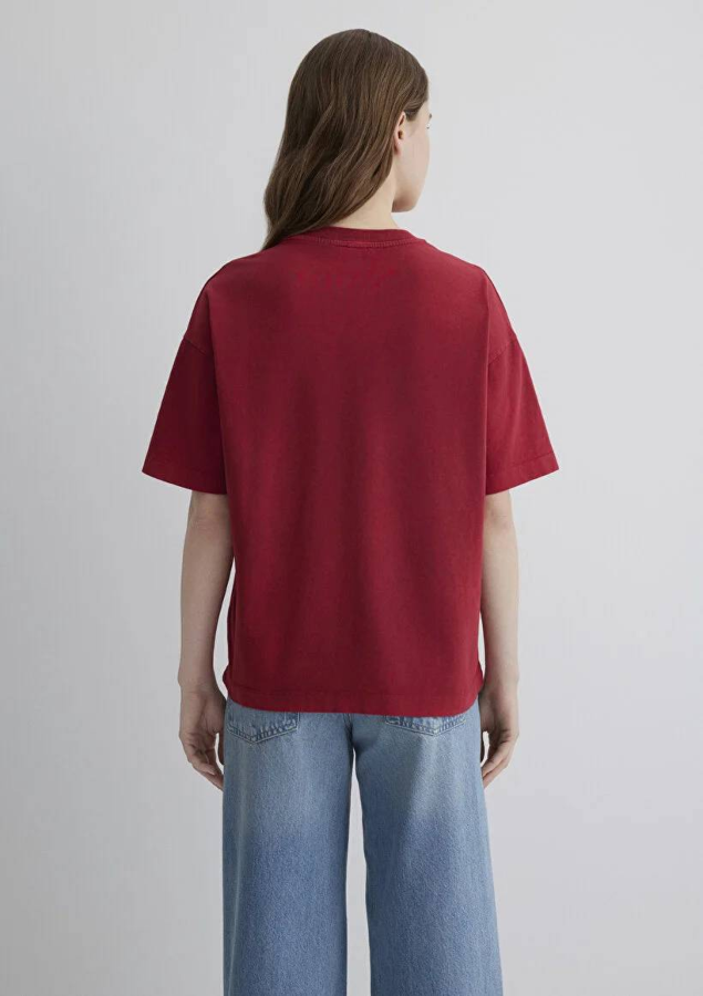 Resim Mavi Oversize Kadın  T-shirt M1613218-70464
