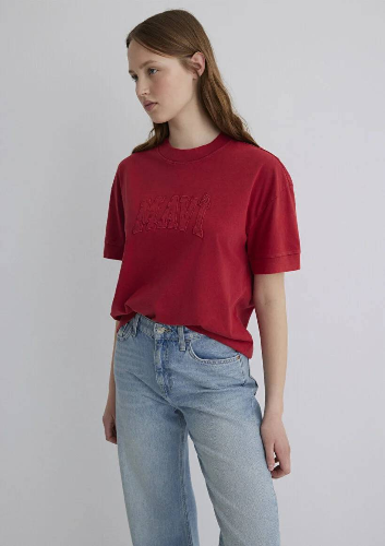 Resim Mavi Loose Kadın  T-shirt M1613224-70464