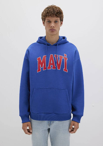 Resim Mavi Baskılı Erkek Sweat M067149-70907
