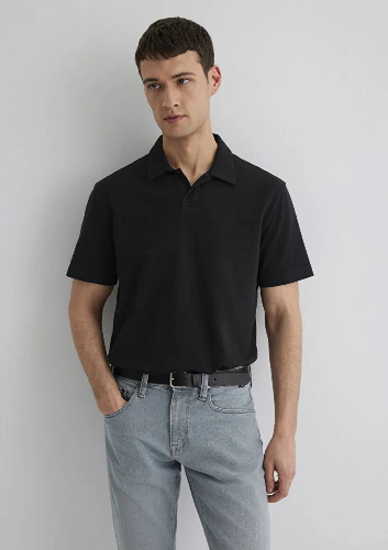 Resim Mavi Loose Erkek  T-shirt M0611904-900