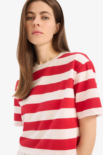 Resim Defacto Kadın T-shirt C6198AX/RD59