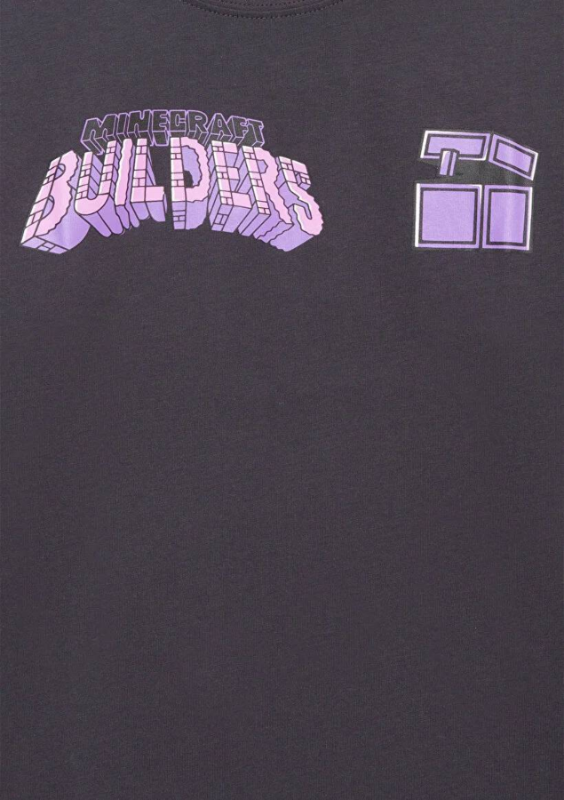 Resim Mavi Minecraft Baskılı Erkek Çocuk T-Shirt M6610379-70087