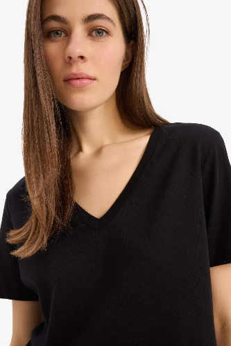 Resim Defacto Kadın Kısa Kol T-shirt W9578AZBK81