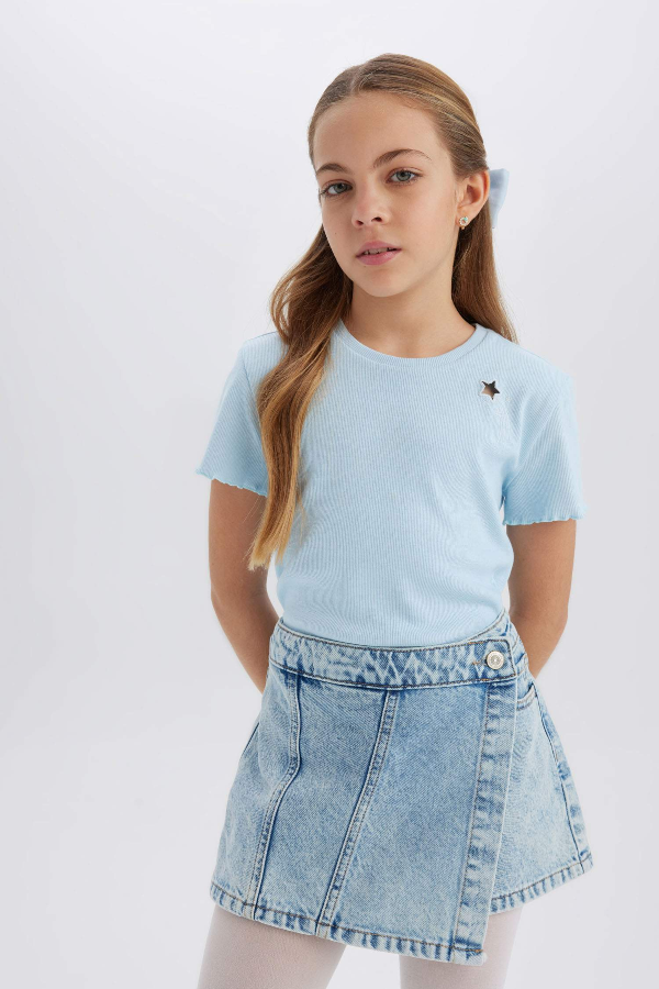 Resim Defacto Kız Çocuk Kısa Kol T-shirt B6925A8BE440
