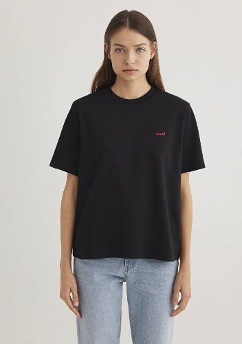 Resim Mavi Kısa Kol Kadın T-Shirt M1612122-900