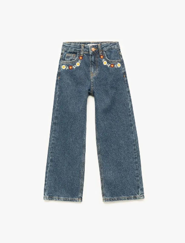 Resim Koton Kız Çocuk Jean Pantolon 6Wkg40029Ad